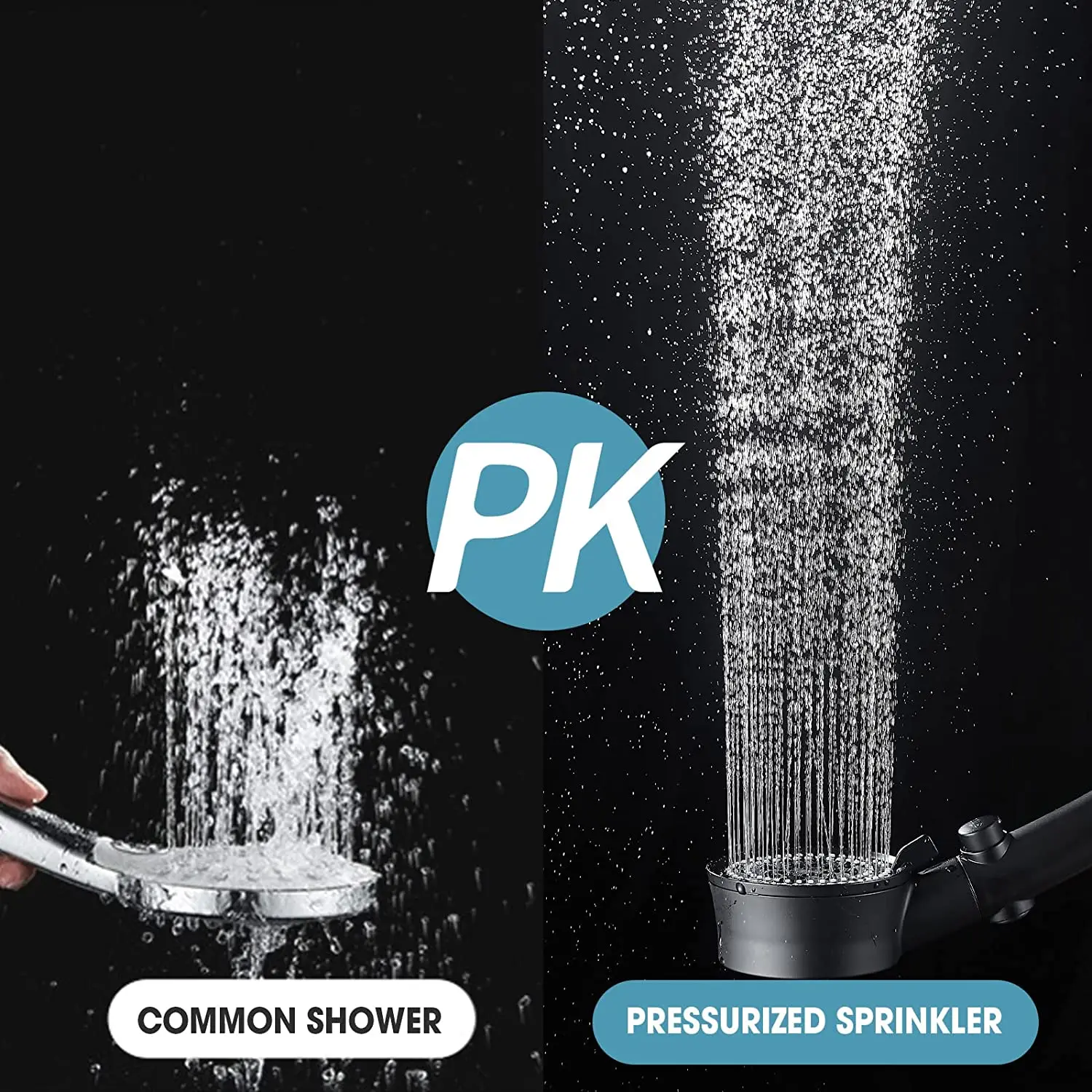 Wholesale Black 5 Function Mist Spray  Hydro Jet High Pressure Power Vortex 360 Fan Handheld Shower Abs Showerhead