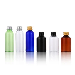 Empty 50ml Black Pink PET Plastic Gold Aluminum Cap nail gel bottle