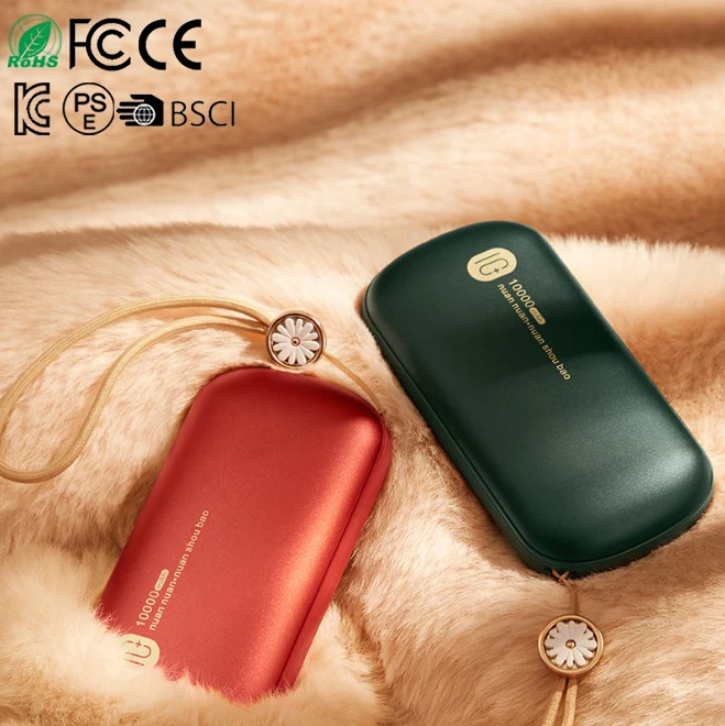 Mini Portable Body Hand Warmer Power Bank Battery Rechargeable Pocket Body Hands Warmer Phone Power Bank Rapid Heating