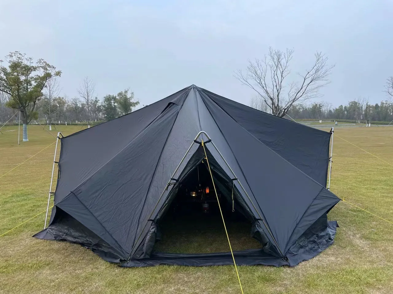 Outdoor shelter camping tent pyrmaid indian style extended shape family party event tent