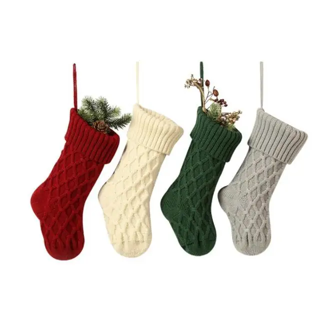 CFP G271 Blank Knit Stocking Stocked Cable Christmas Stocking