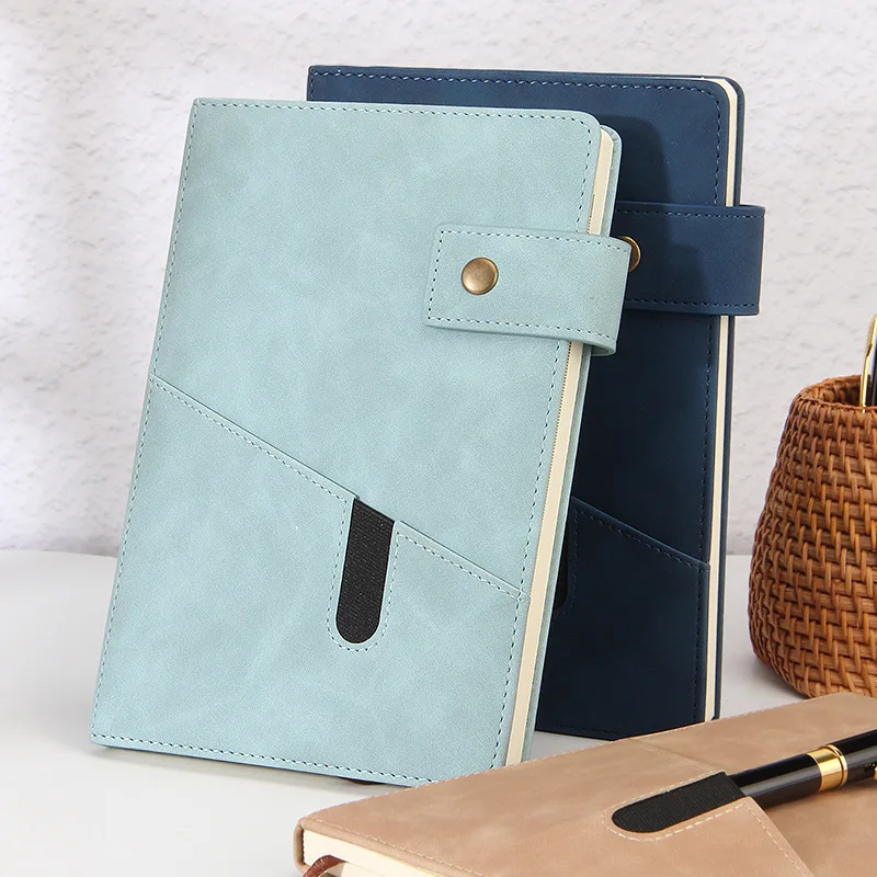 200 Pages 100 Gsm Thick Ruled Paper Daily Diary For School Business Notebook Bag Leather With Elastic Pocket