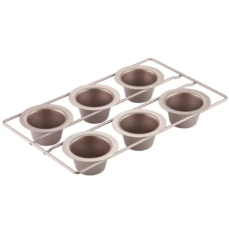 CHEFMADE 6 Cavity Non Stick Yorkshire Muffin Cupcake Pan Bakeware For Oven Baking 6 Cup Popover Pan