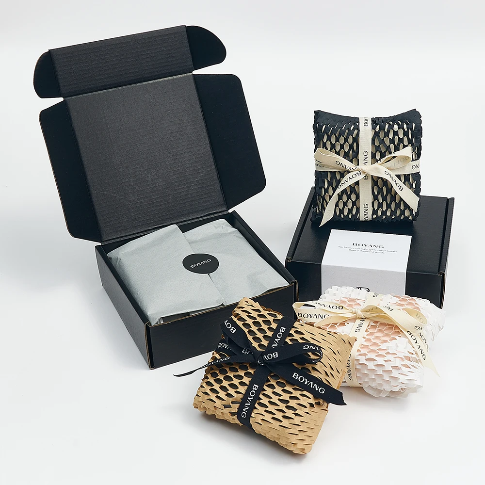 Boyang Custom Logo Printed Flat Pack Folding Corrugated Paper Jewelry Mailing Shipping Boxes