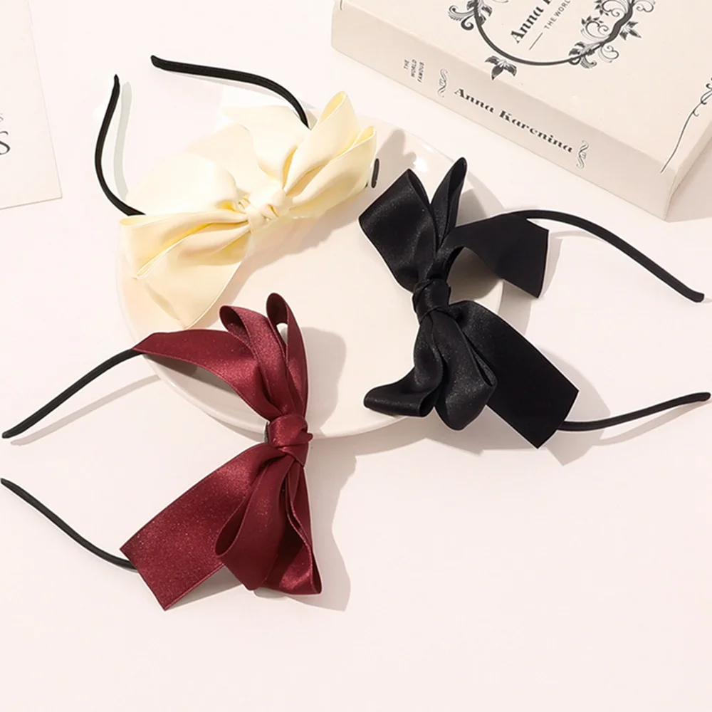 Fashion Big Bow Bezel Headwear Women Headband For Girls Vintage Barrette Hair Bands Wide Hairband Hoop Headwear Hair Accessories