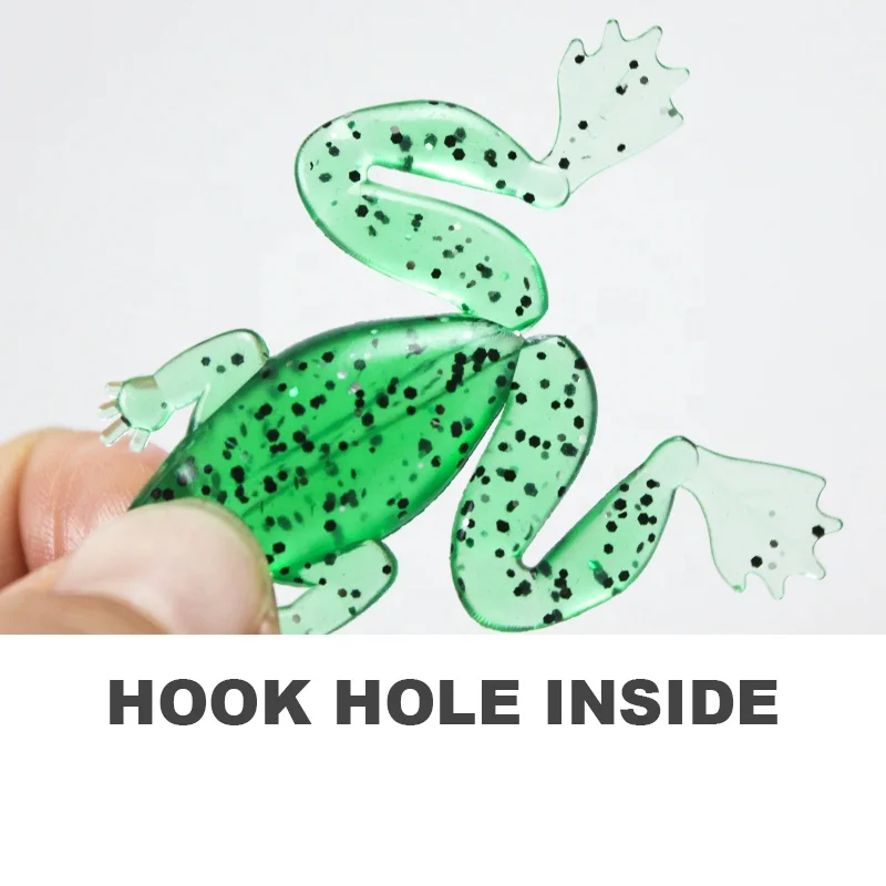 Soft frog soft bait Lure bait Bionic floating frog 1kg 3.5g long shot fishing black fish and bass soft plastic lures