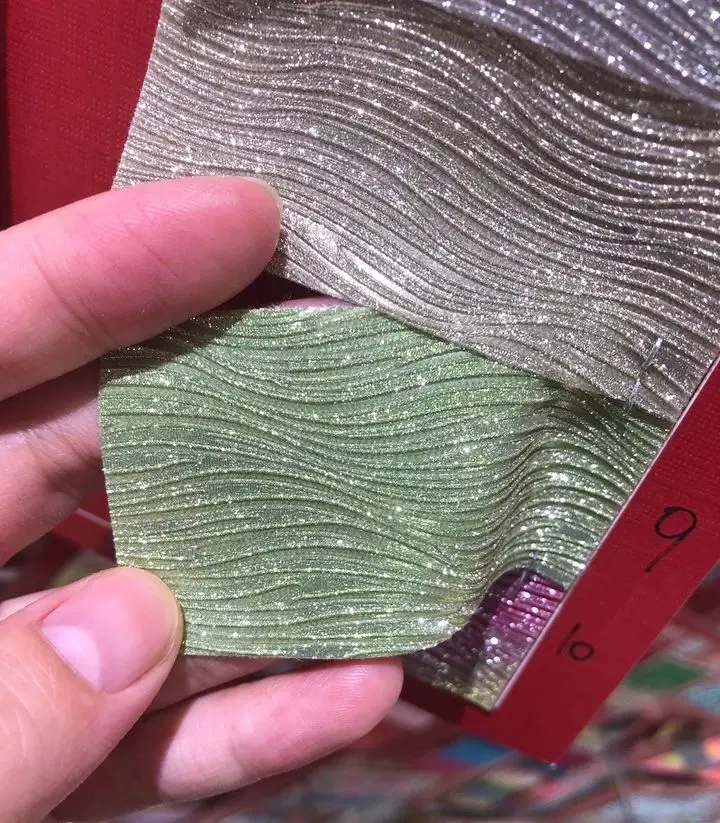 Electroplating Sendurira water ripple Glitter pu leather fabric handbag bag shoe leather mobile phone case leather