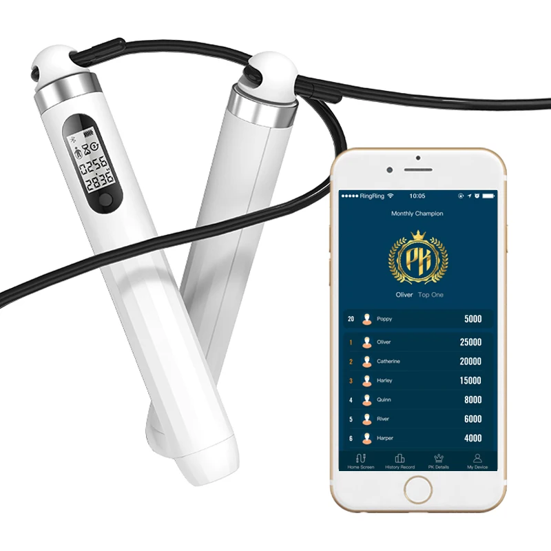 Заводская цена, цифровая скакалка для фитнеса с управлением через приложение, 3 режима скакания, поддержка скакалки