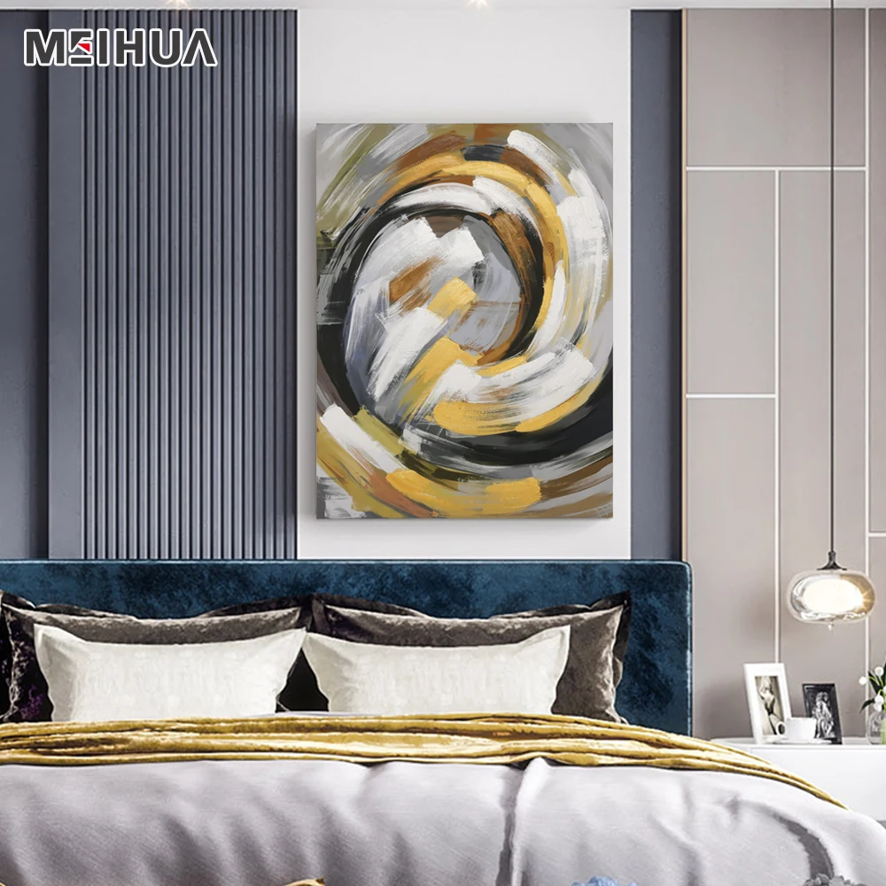 Large canvas print with 30% handmade paintings on abstract painting canvas