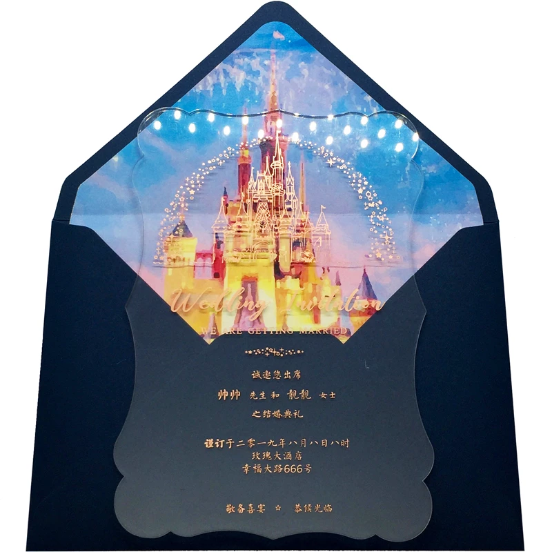 
5*7inch wedding clear acrylic invitation card with envelope, business acrylic invitation card 