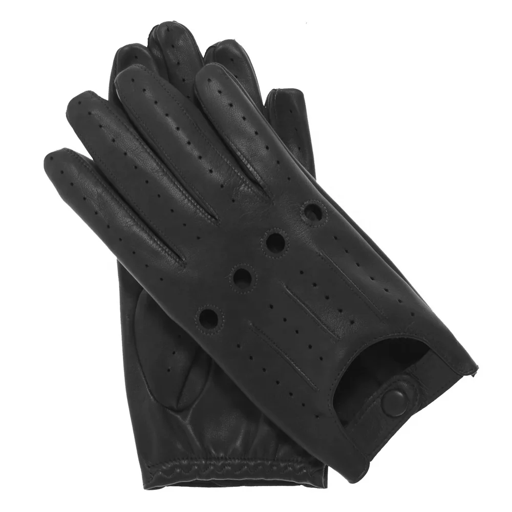 
Professional Durable Best Quality Black Lambskin Leather Full Finger Car Driving Hand Safety Fashion Gloves 
