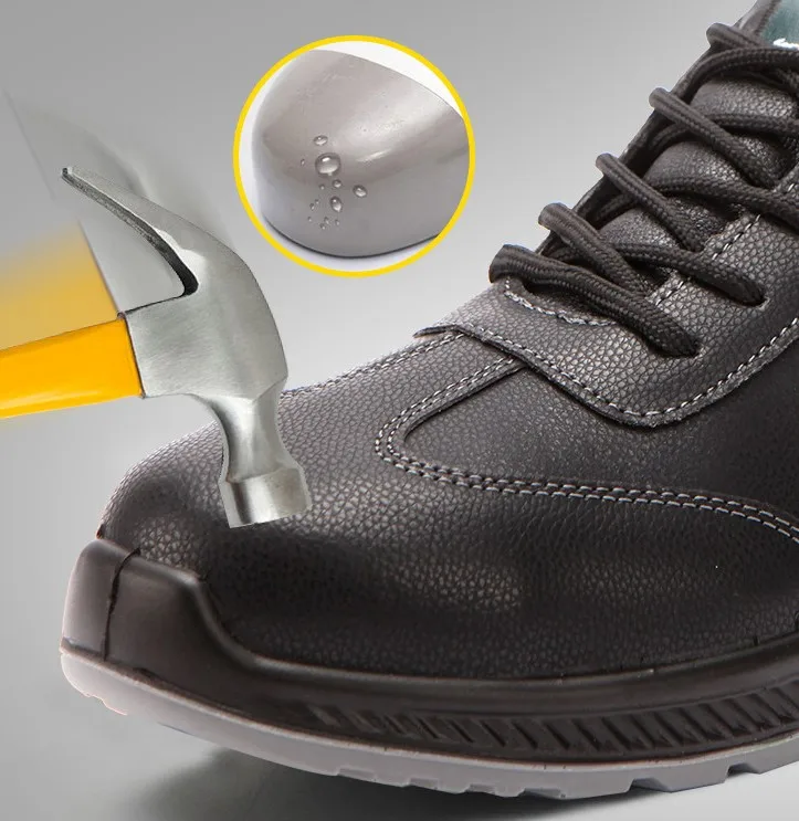 2024 low price pu injection black color work low cut Microfiber leather plastic toes safety boots shoes for men work