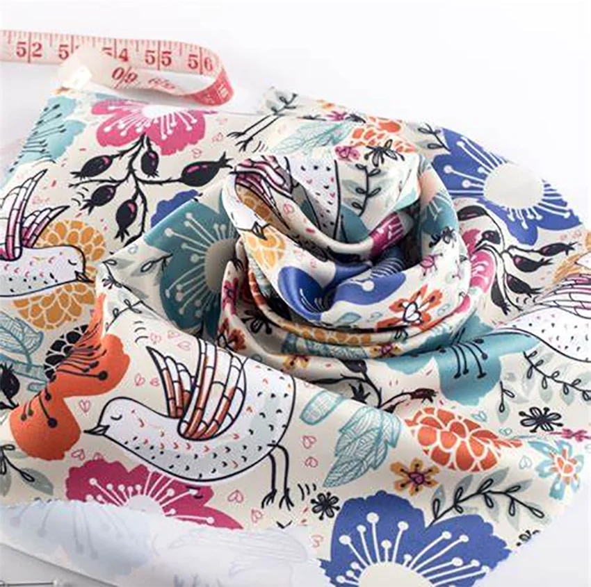 Factory Wholesale Mulberri Print Silk Fabrics Luxury OEM RTS, Mulberry 100% Silk Customized Digital Printed Fabric for Printing/