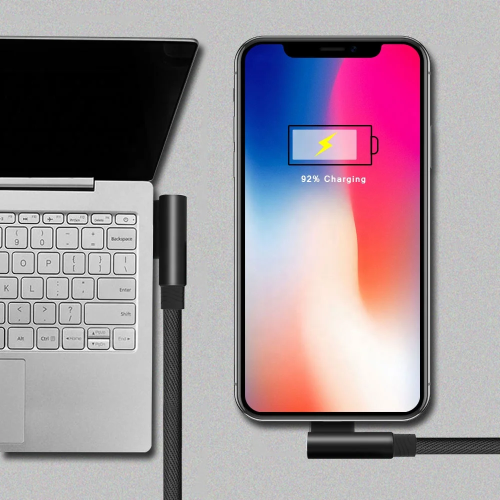 New Product 90 Degree  2.1A USB cable for Micro usb cable fast charging