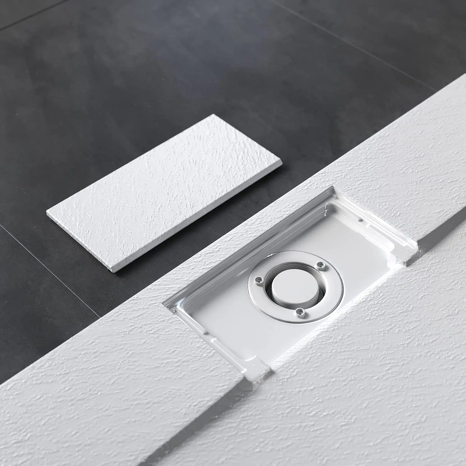 UK Hotel Ultra Flat New Square Shower Pan Old Stone Smc Shower Base