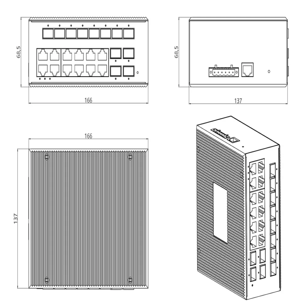 Hot Sell 12g Sfp Delivered Media Converter Single Mode Lc Fiber To Ethernet Ethernet Switch