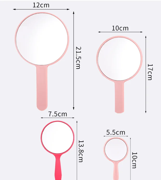 Wholesale Custom Logo Single-Sided Plastic Hand Pocket Makeup Mirror Personalized Cosmetic Mirror with Free Logo