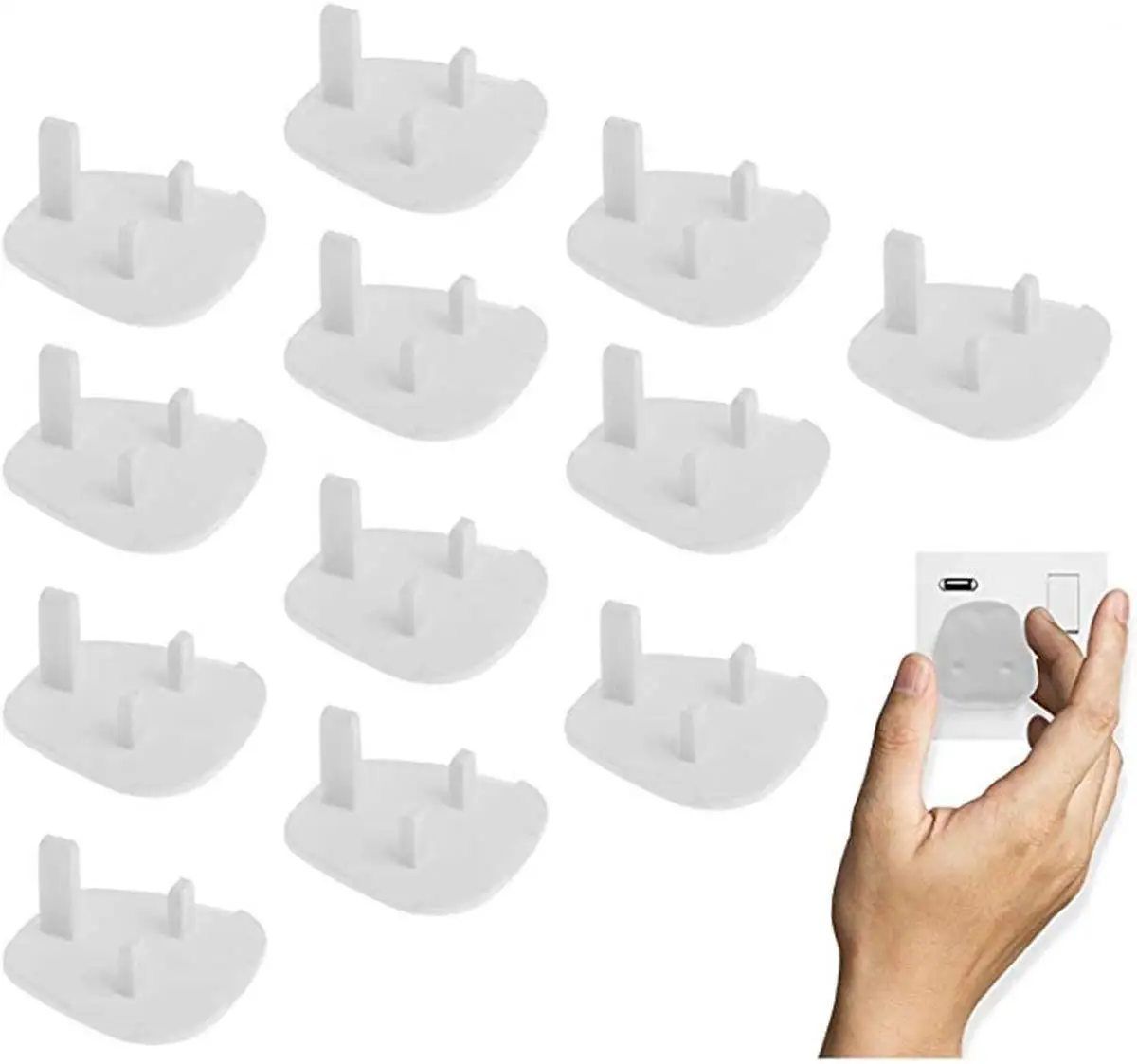 UK Type Anti Electric Shock Electrical Power Socket Covers Baby Child Kids Protective Safety Outlet Plug Covers