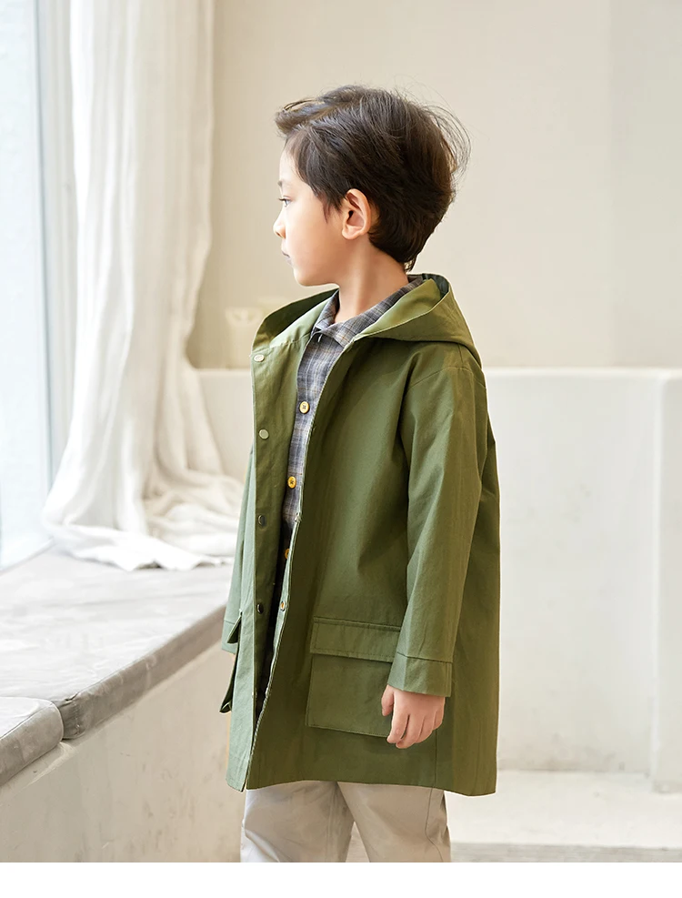 Горячее надувательство amaon 100% из хлопка для мальчиков плащ-Тренч куртка джинсовая пальто девочек От 2 до 5 лет