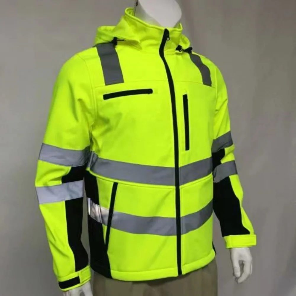 Custom Long Sleeve Orange Construction Jackets Safety Life Jacket Safety Jackets Reflective Work Waterproof