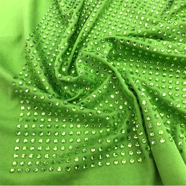 va134 hot selling SS16 1*1.5meter  crystal stretch elastic fabric  rhinestone mesh fabric for dress