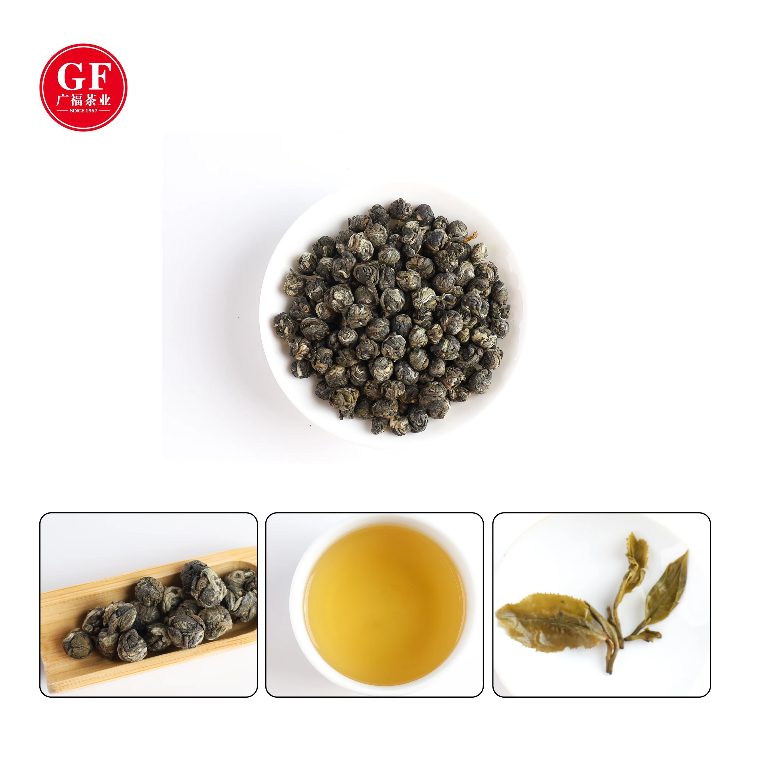 Chinese guangxi hot seeling healthy and slimming jasmine tea european standard jasmine dragon pearls