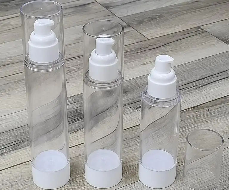 Stock clear In stock 80ml 100ml 120ml Mini Atomizer white head Mist Airless Spray Bottle Packaging Cosmetic Airless Pump Bottle