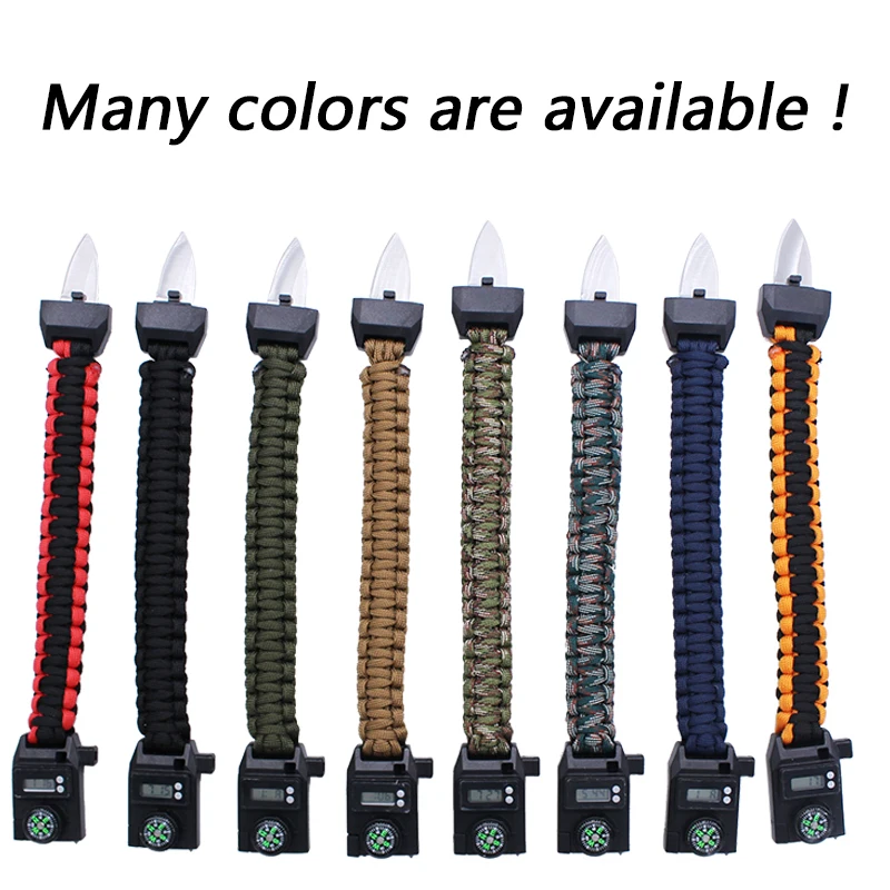 Оптовая продажа Тактический комплект часы браслет из Паракорда спортивный с аварийным ножом
