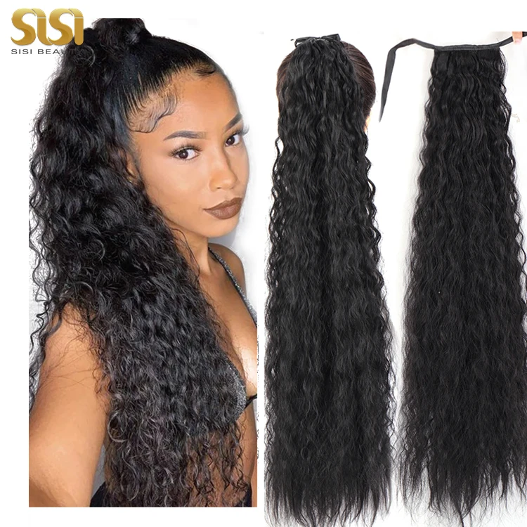 Top Quality Clip in Human Hair Extension Ponytail, Extra Long Pony Tail, Ponytail Human Hair Extension Black
