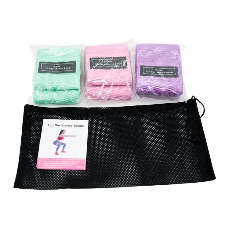 
Factory supply 15 inch polyester with latex yarn booty resistance bands with custom logo available 