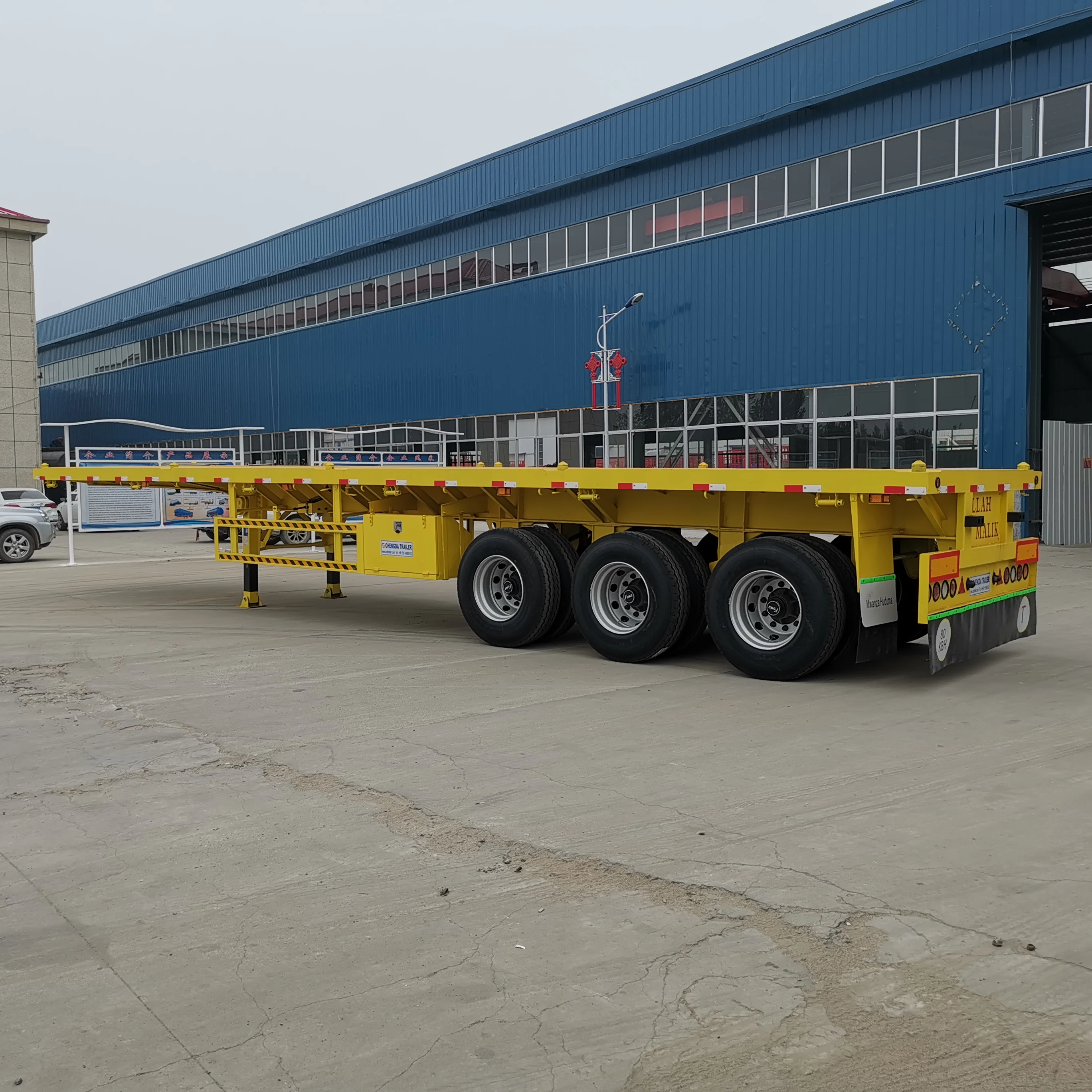 New 3 Axles 40 FT 45 FT Flatbed Truck Trailer 40Foot Container Truck Trailers Used Truck Trailers Sale