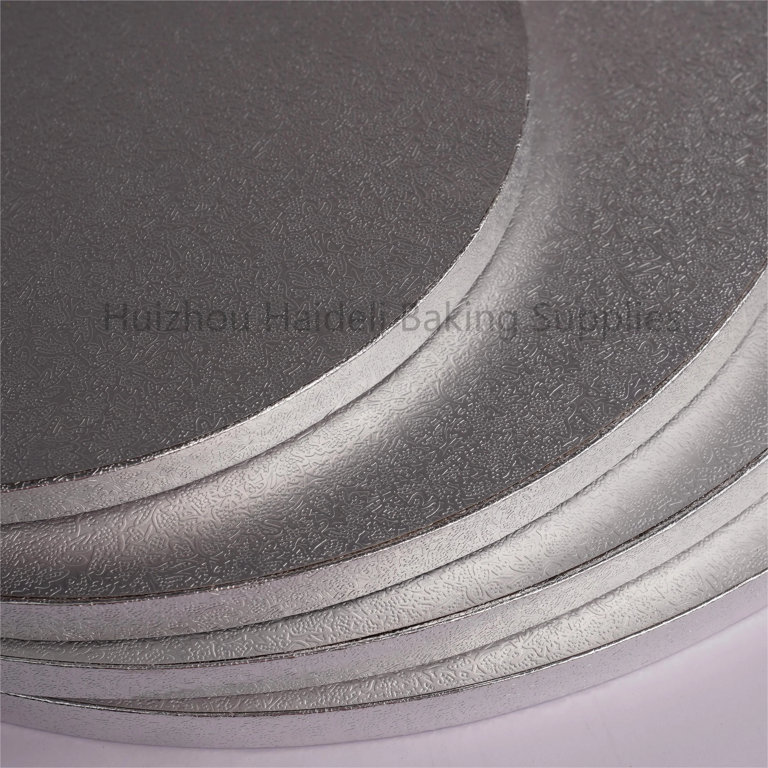 Wholesale Print Christmas Disposable 10 inch 12 inch 14 inch Silvery White Gold Round Square Cake Board Custom