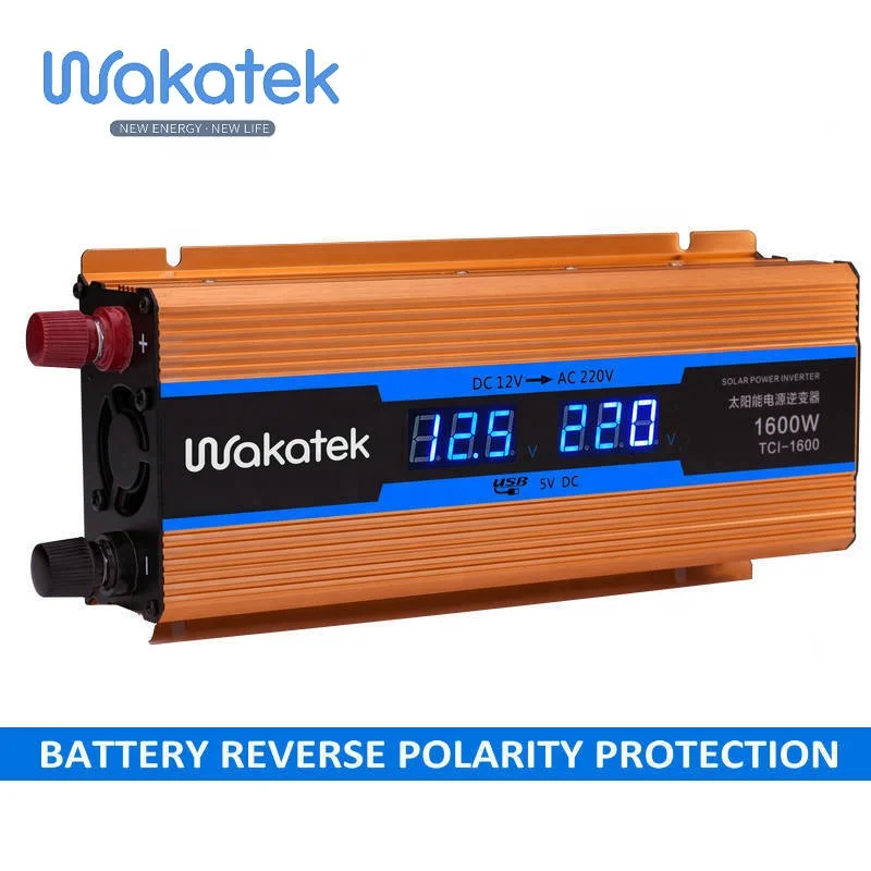 Инвертор солнечной энергии Wakatek 600 Вт 1200 1600 2200 2600 модифицирующий волновой инвертор высокочастотный