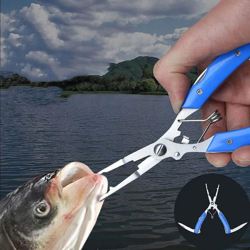 Fishing Tracker Stainless Steel Hook Remover with Sheath and Lanyard  Fishing Pliers