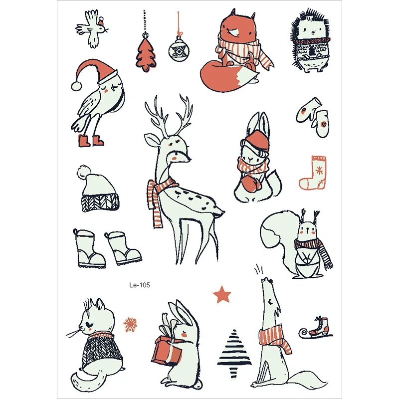 Christmas decor  Luminous Christmas temporary tattoo  Christmas tattoo sticker