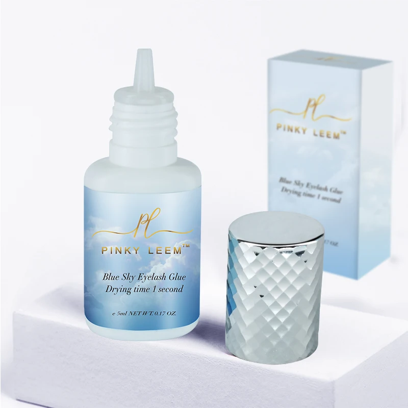 Pinky Leem Latex free waterproof long lasting 0.5~1s wholesale  eyelash glue private label blue eyelash glue