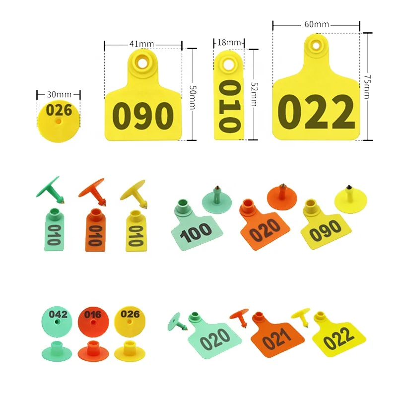 OTPS RFID Barcode Cow Earring Pig Livestock HF Uhf Goat Eartag Animal Cattle Ear Tag For Sheep Cattle Pig