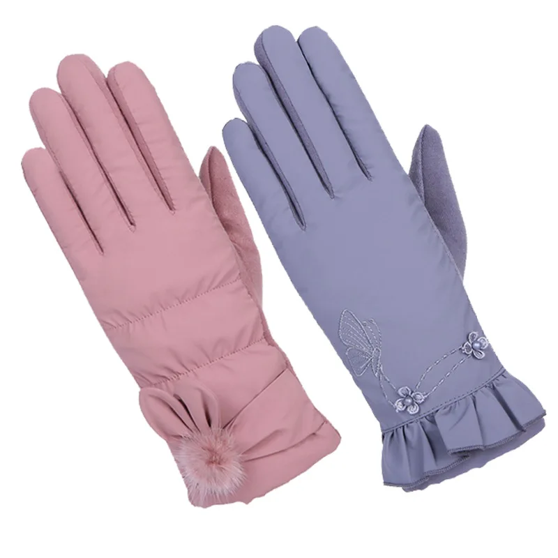 
Hot Sale Ladies Non-Slip Warm Cotton Mittens Wholesale Fleece Touch Screen Fashion Winter Women Gl oves 