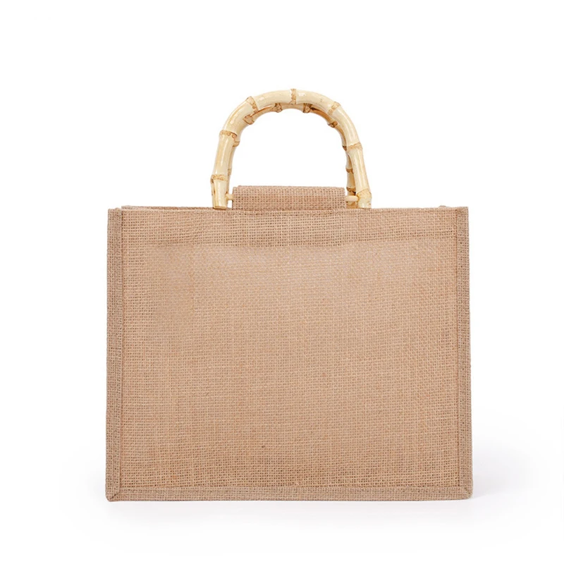 Best Selling Accept Custom Size Logo Print Plain Burlap jute tote bag for jute shopping canvas bag jute black