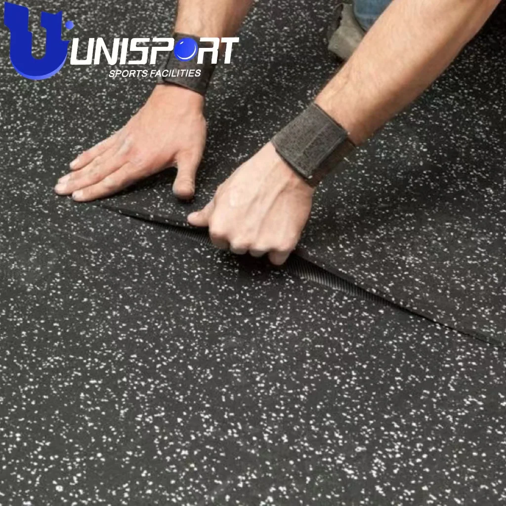 UNISPORT 5 мм-15 мм коммерческий сцепляющийся резиновый коврик защитный напольный рулон для спортзала резиновое напольное покрытие