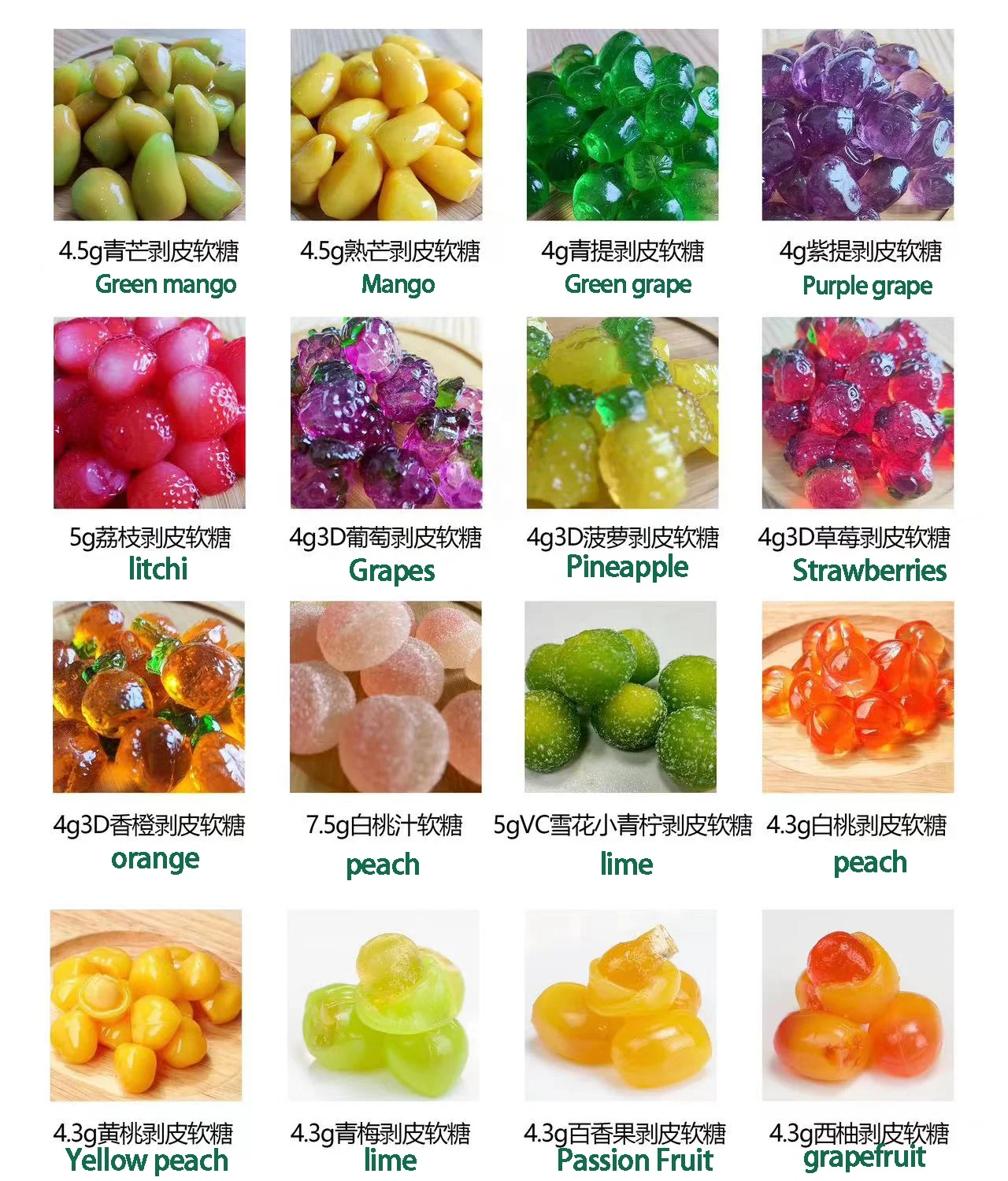 Gummy Candy  Bulk Jelly Candyies Wholesale  Sweet Snacks Various Tastes  Fruit Shape 3D Gummies Soft Confectionery Food