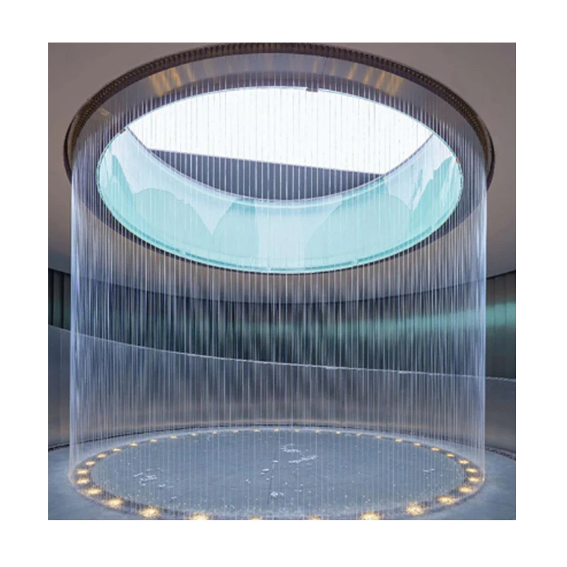 Custom Stainless Steel Rainfall Wall Fountain with Nozzles Rain Curtain Water Feature for Pools and Stone Gardens