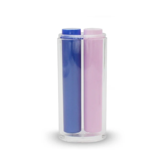 Customized color 15mlx2 two in one cylinder shape double pump cosmetic dual bottle 15ml