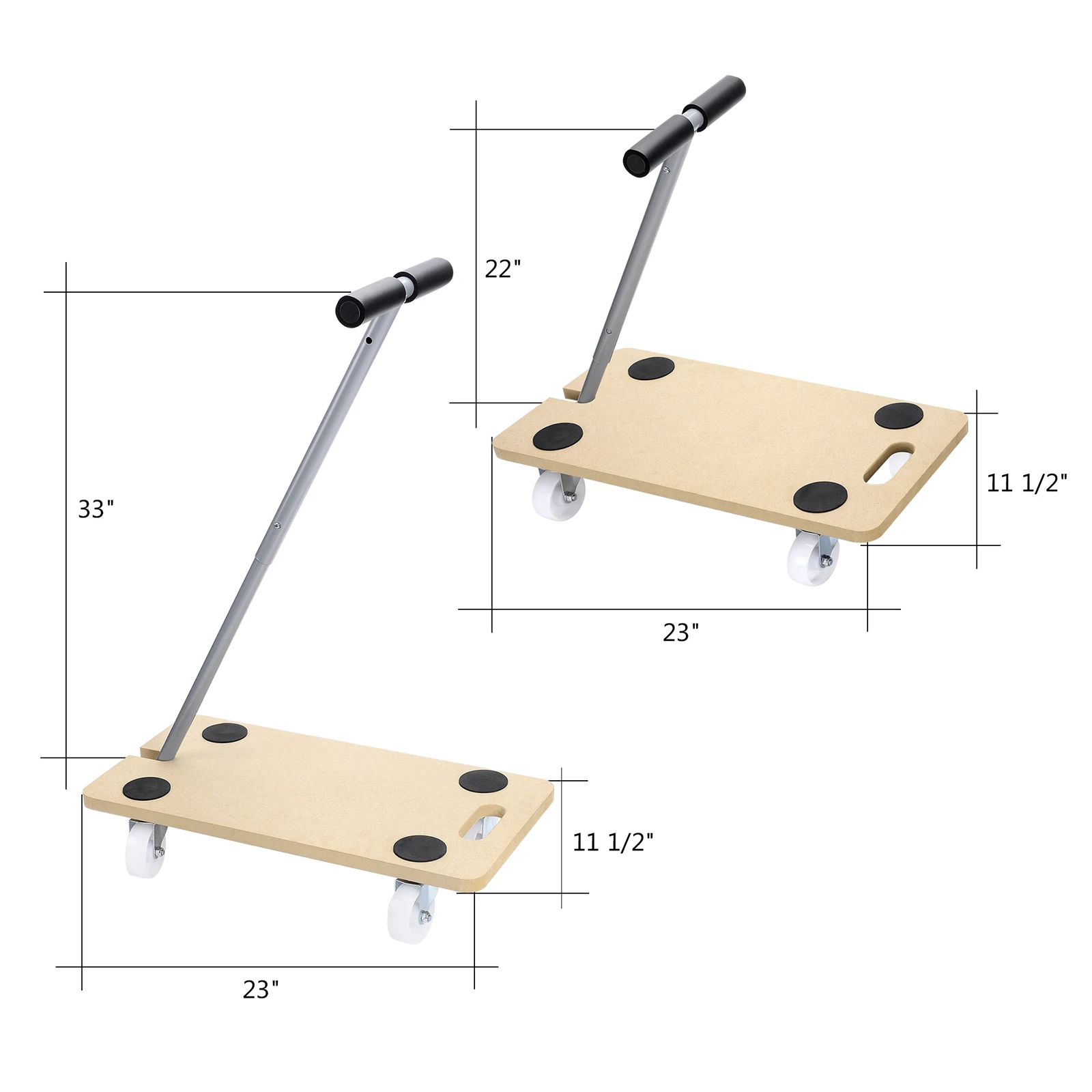Factory Custom Wooden  Platform Foldable Hand Trolley For Transport Hand Carts Trolleys Heavy Duty Industrial Trolleys
