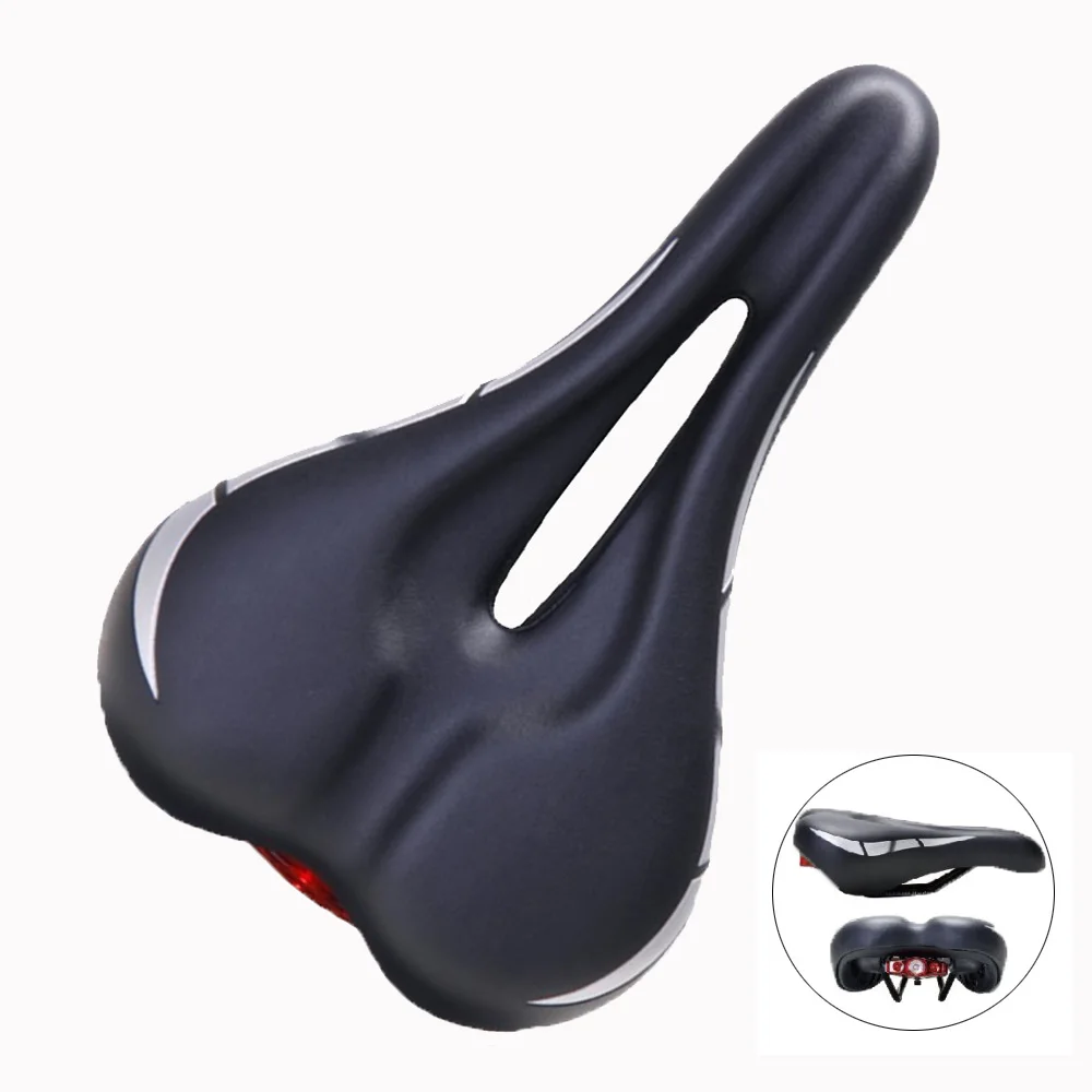Bike Parts 26/29 Inch MTB Road Bicycle Seat with Tail Light Comfortable Cycling Saddle Pad Hollow Adult Bicycle Saddle