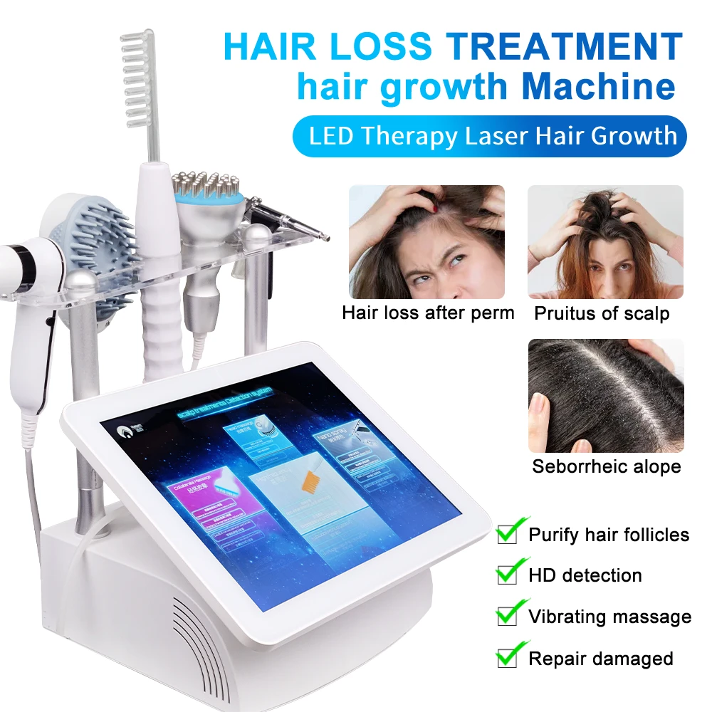 hair loss treatment growth 2 HD detector heads scalp analysis device hair analyzer machine for hair loss scalp massager