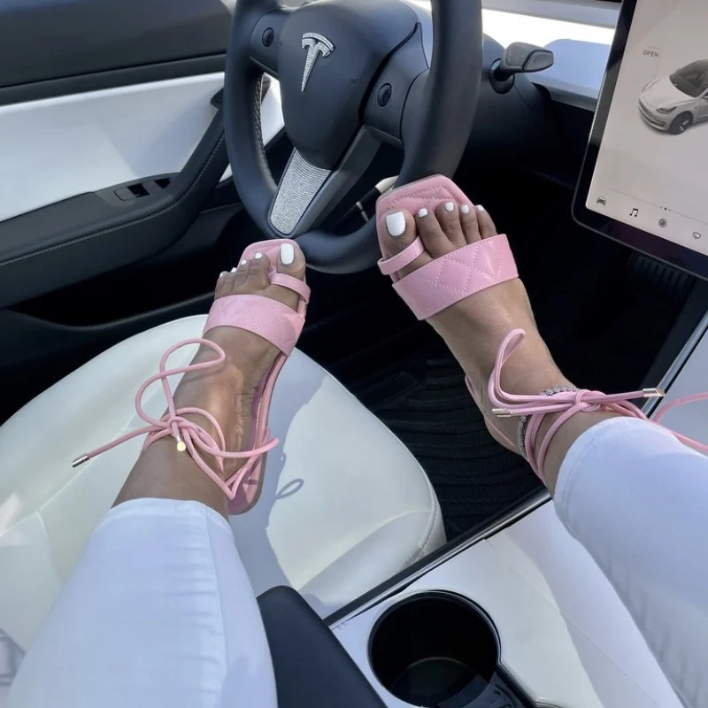 
Amazon amazon hot sale flat sexy women shoes PU slippers nice ladies shoes summer sandal 