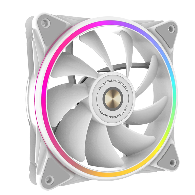 ALSEYE White Cooling Case Fan with ARGB Lighting for PC Case Assembly