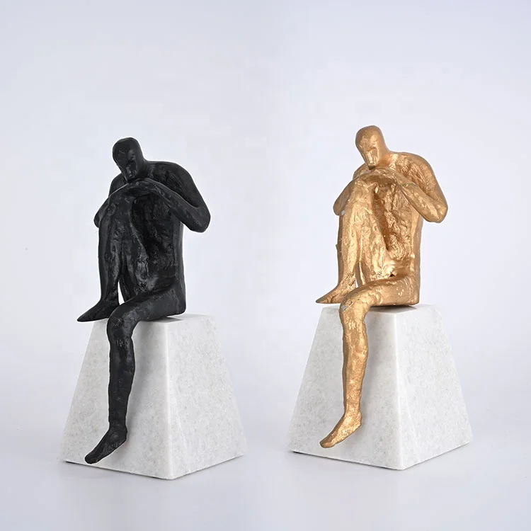 Simple art simple modern figure  metal decor india craft sculpture home decoration for hotel porch study desktop decoration