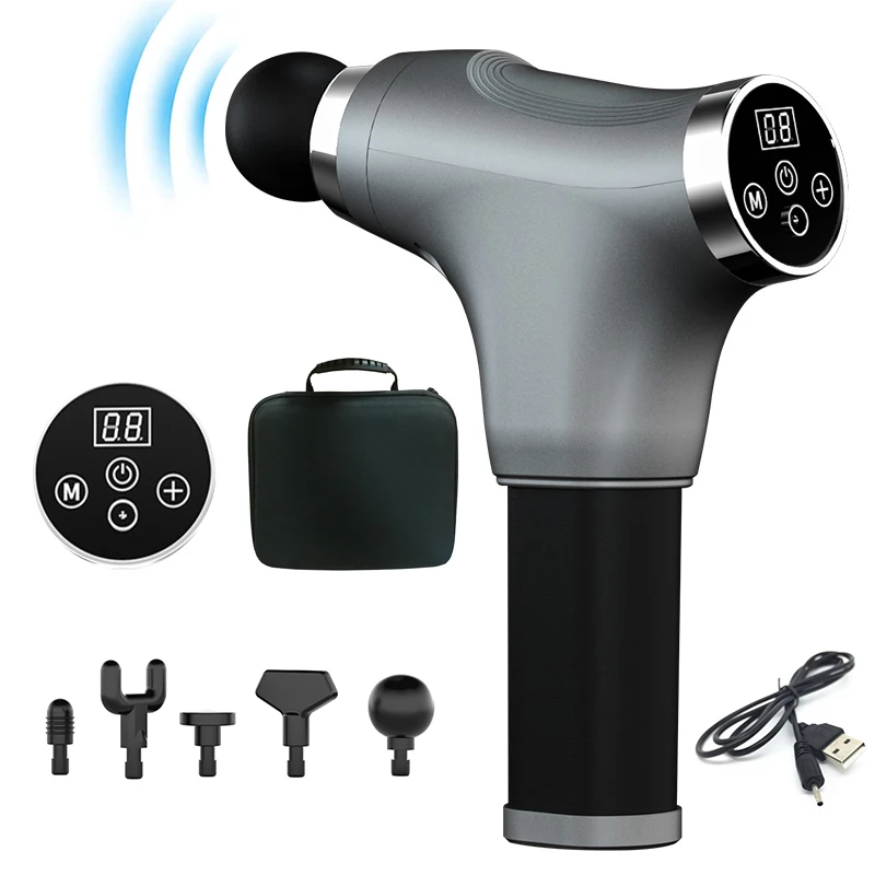 Handheld Electric Deep Tissue Massage Gun High Intensity Percussion Muscle Massager for Pain Relief with 5 Attachments & 6 Speed